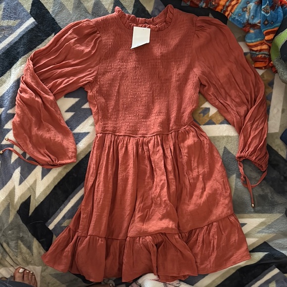 Charming Rust Kids Dress - Picture 1 of 2